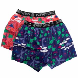 LOUSY LIVIN DINO 2PACK BOXERBRIEFS PINK & VIOLET - DOGNROSE