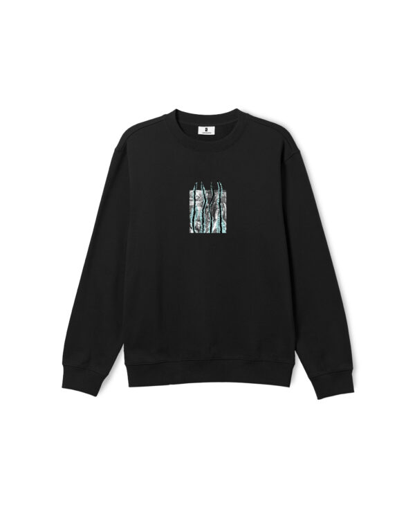 POETIC COLLECTIVE - BLUE STRIPES CREWNECK BLACK