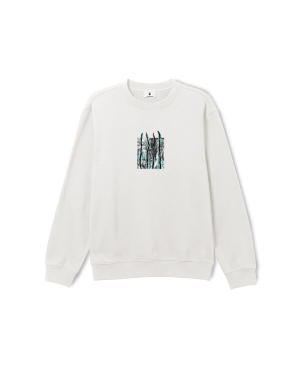 POETIC COLLECTIVE - THREE STRIPES CREWNECK IVORY