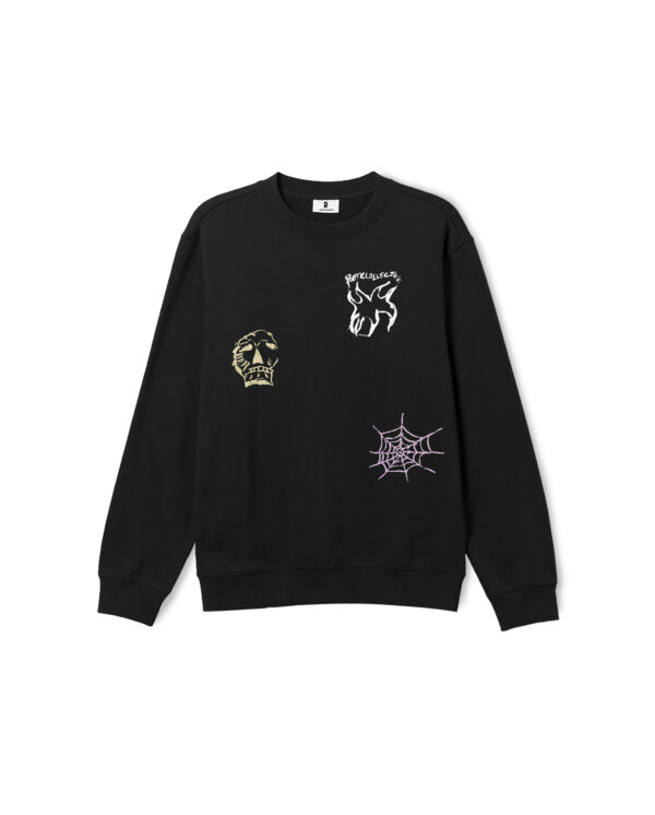 POETIC COLLECTIVE - THREE PRINTS CREWNECK BLACK