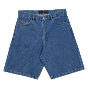 SCREW LOOSE - BARREL SHORTS DENIM WASHED BLUE