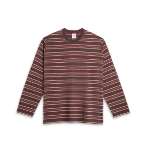 POLAR - TEE STRIPE LS BROWN/RED