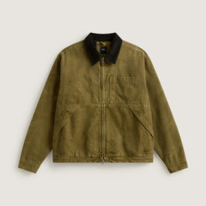 VANS - NICO CROPPED CHORE CANVAS JACKET OLIVE BROWN